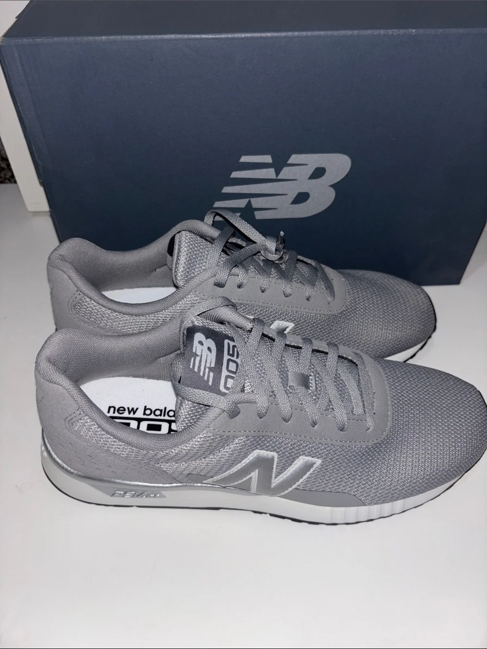New Balance Light Gray Mesh Running Shoes